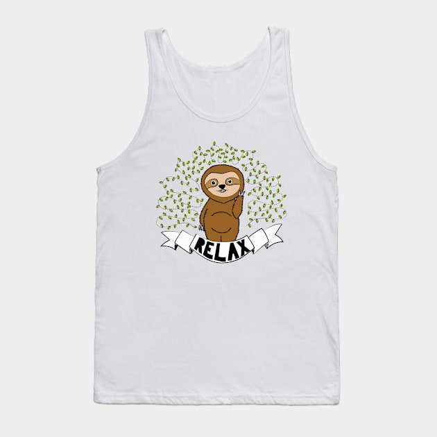 Relax like a sloth Tank Top by elinesena